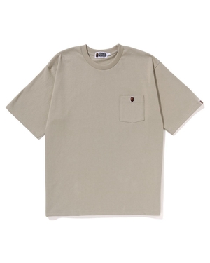 T Shirts Bape Ape Head One Point Relaxed Fit Pocket Beige Homme | NYQ-22249551